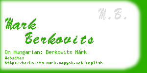 mark berkovits business card